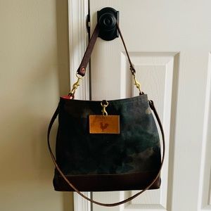 Meanwhile Back on the Farm Waxed Canvas Camo Hobo and Crossbody